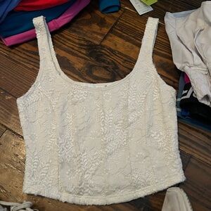 Elegant White Lace Women's Top
